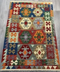 Vintage Kilim Traditional Hand Made Oriental Wool Kilim 5ftx3.2ft 136cmx104cm