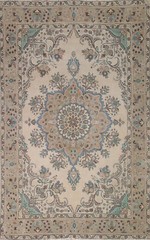 Vintage Floral Traditional Tebriz Area Rug 7×10 Handmade for Dining Room Carpet