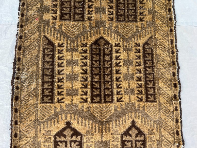 Vintage Afghan Baluchi Rug 2'7x4'5 Ft Hand Knotted Wool Tribal Rare Accent Rug gallery