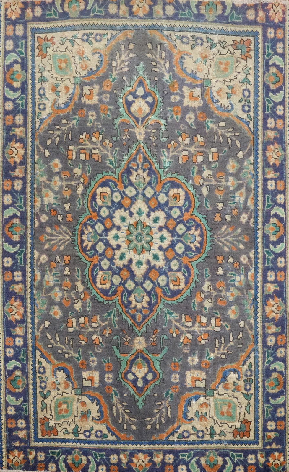 Vintage Floral Wool Traditional Accent Rug 3x5 ft Hand-knotted for Foyer gallery
