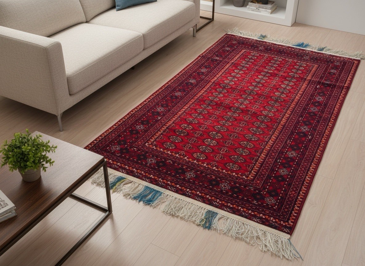Afghan Rug 4'4 x 7'2 ft Wool & Silk Hand Knotted Tribal Persian Style Carpet gallery