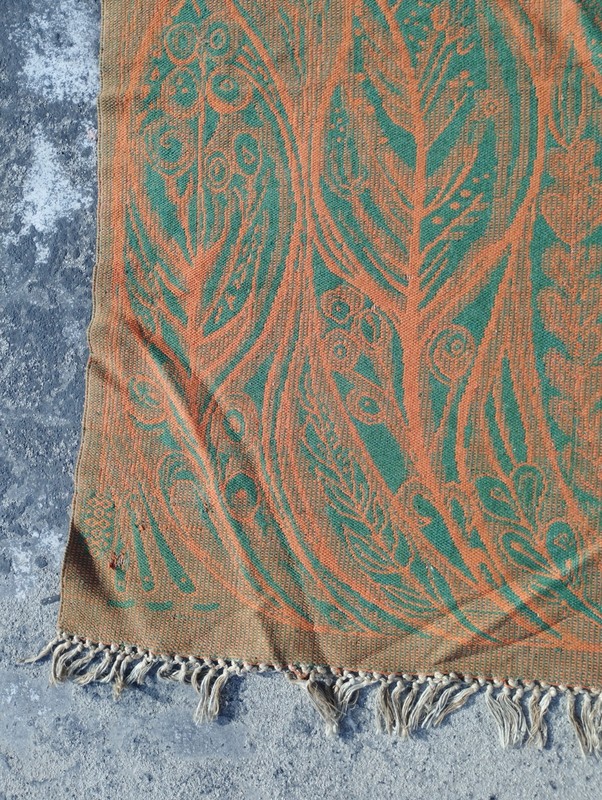 Vintage Handmade Botanical Geometric Tradaitional Wool Kilim Rug 177x94 cm gallery