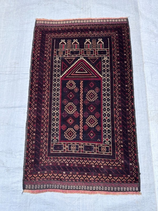 Vintage Nomad Maldari Tribal Natural Vegetable Dye Adreskan Prayer Carpet gallery