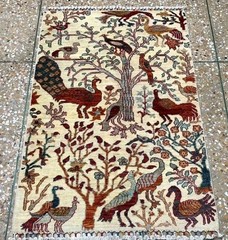 Vintage Style Afghan/Persian Inspired Wool Rug Earthy Tones Premiu Handmade