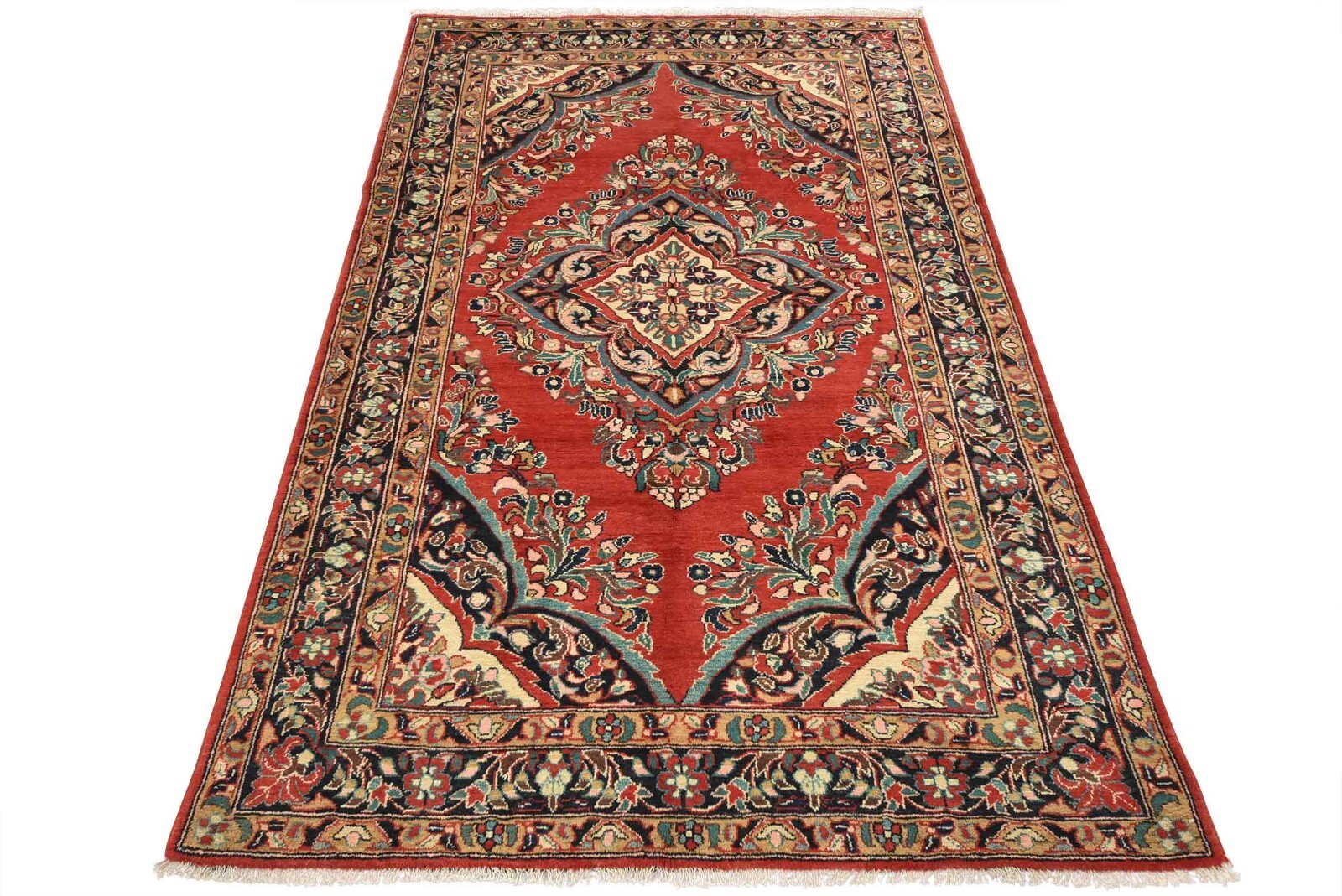 Vintage Oriental Rug 5'4'' x 7'9'' Red Wool Traditional Hand-Knotted Carpet gallery