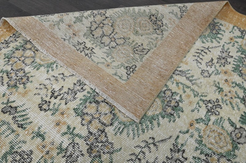 Oushak Turkish Vintage Rug 7x10 Kilim Rug Anatolian Handmade Boho Decor BEIGE gallery