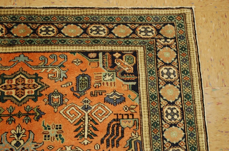 OLD,ANTIQUE CAUCASIAN UNUSUAL ANIMAL DESIGN KAZAK,SHIRVAN STYLE RUG 4'6" X 6'3" gallery