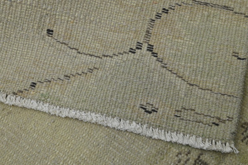 Vintage Turkish Runner Rug 2x7ft Wool Anatolian Handmade Hallway Oushak BEIGE gallery