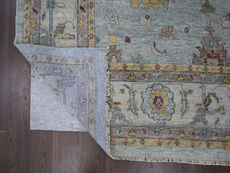 14'x17'9'' Exquisite, Grey, Vegetable Dyes,Hand Knotted,Angora Wool Oushak Rug gallery