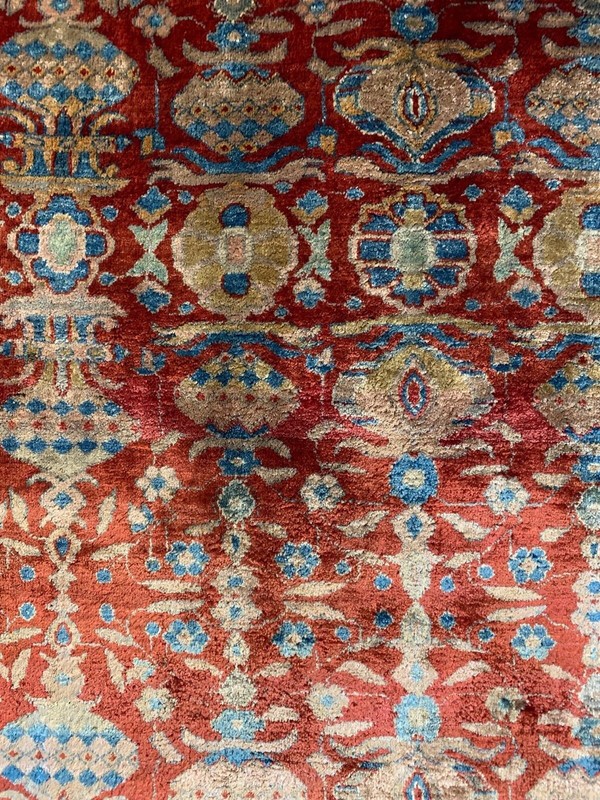 100% pure silk Antique Kushan circa 1890 extra fine weave 3x3 gallery