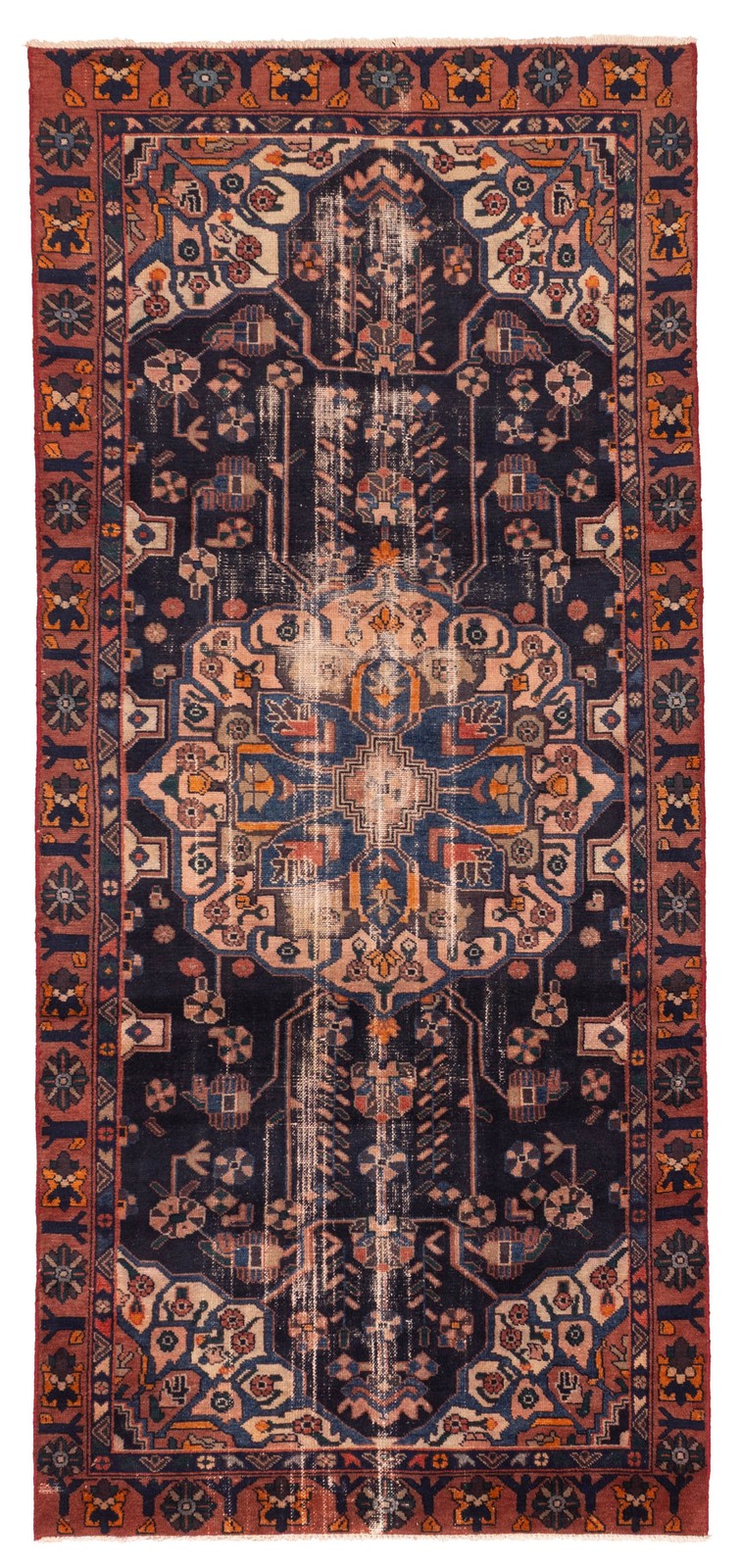 Vintage Traditional Hand-Knotted Area Rug 4'0" x 9'6" Oriental Wool Carpet gallery
