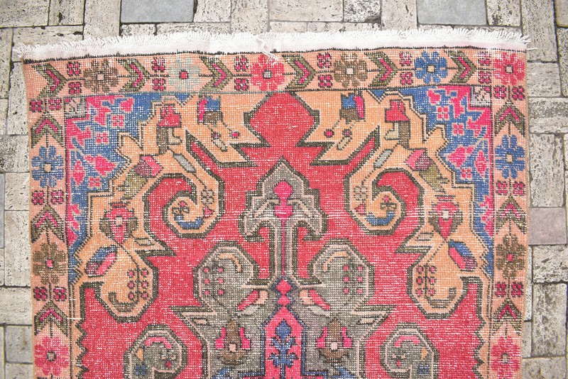 Turkish Rug 50''x84'' Vintage 4x7 Muted Color Oushak Pink AMAZING Rug 128x216cm gallery