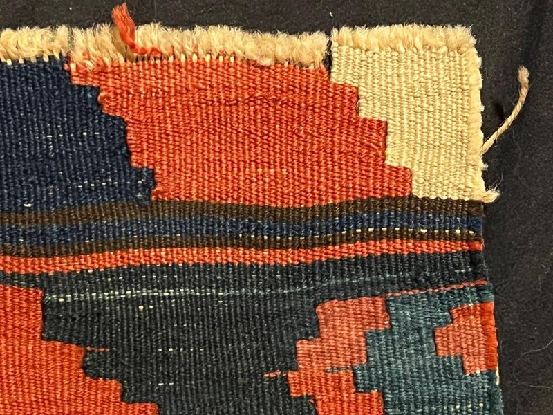 Old Vintage Flatweave Hand Woven Wool Small Kilim Caucasian Rug Karabagh Shirvan gallery