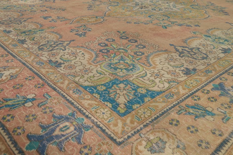 Vintage Muted Rust Handmade Wool Tebriz Traditional Living Room Area Rug 10x13 gallery