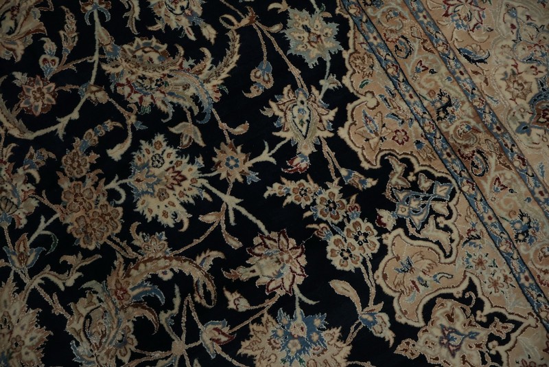 Palace Size Handmade Antique Rug 13x24 Navy Blue Wool Living Room Vintage Carpet gallery