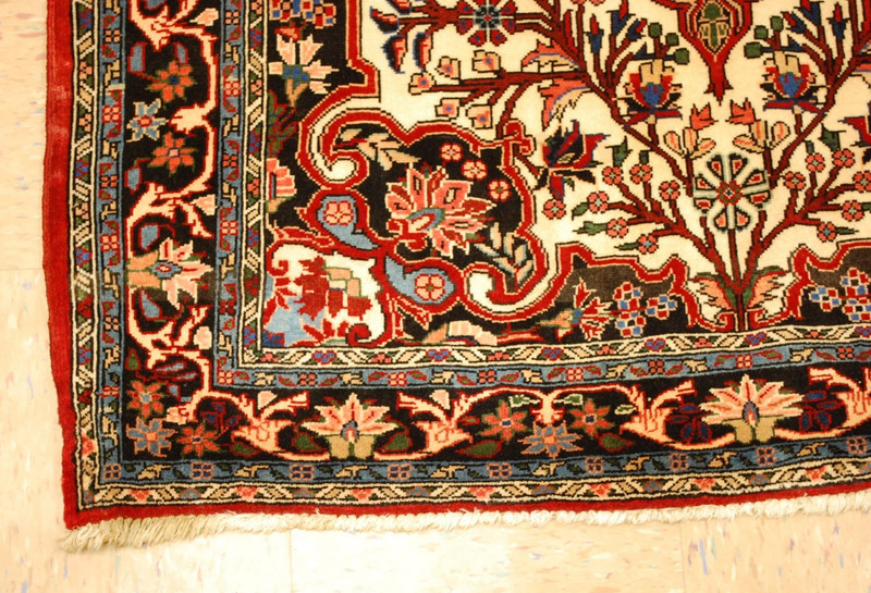 NATURAL WOOL Old Oriental Rugs Hand Woven,knotted size Approximately 3'9" x 5' gallery