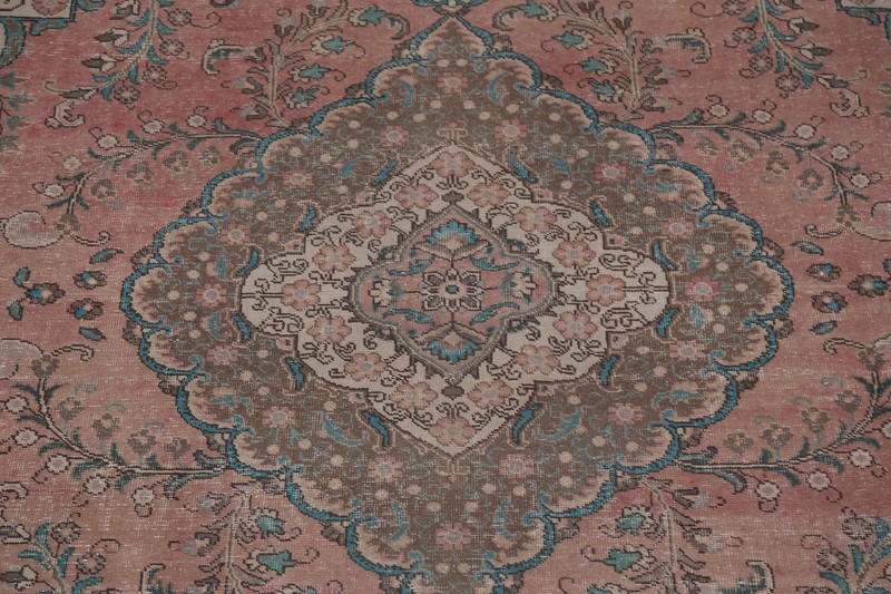 Semi-Antique Floral Traditional Oriental 10x12 Area Rug Evenly Low Pile Handmade gallery