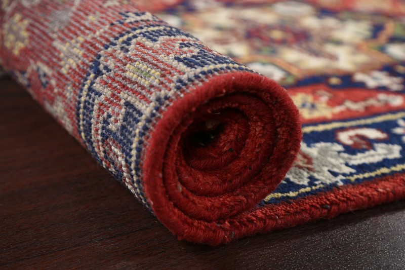 Geometric Heriz Serapi Indian Runner 2' 6" x 9' 7" Rug Hand-knotted Wool Carpet gallery