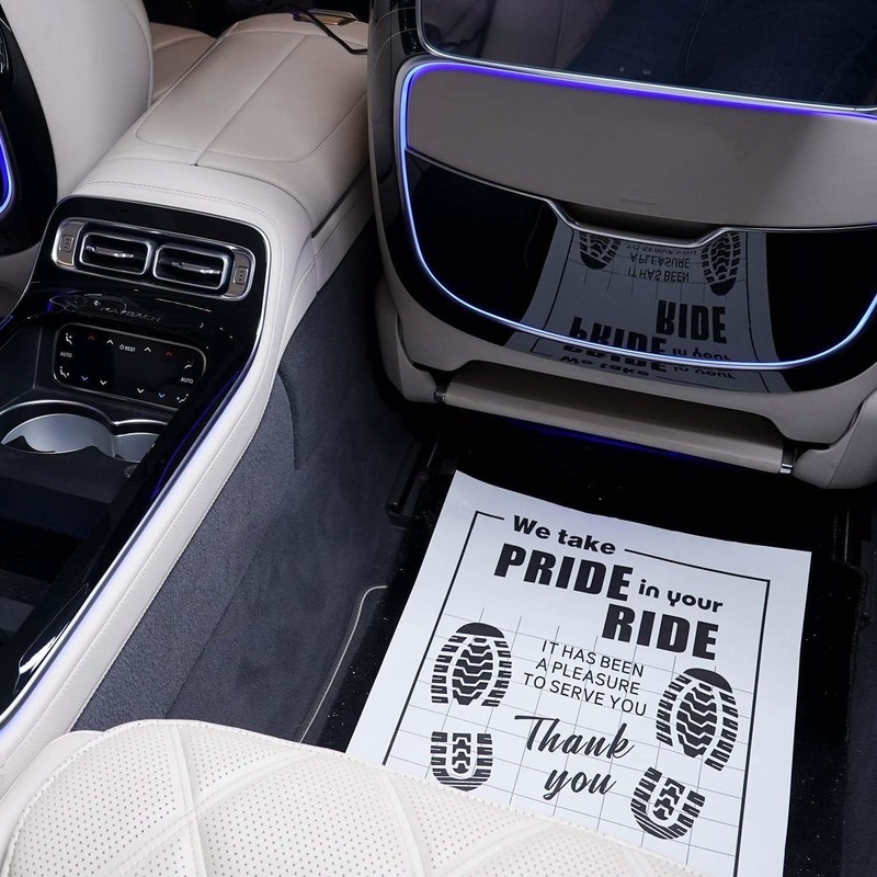 100Pcs Disposable White Kraft Paper Car Floor Mats 20"x16" Waterproof Auto Foot gallery