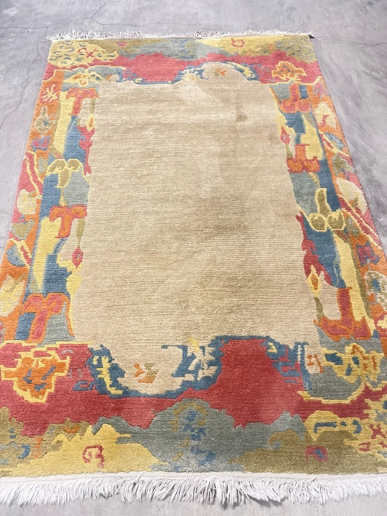 Oriental Rug, Hand Knotted In Tibet By Tufenkian 4' X 6', Vintage Modern Tibeta gallery