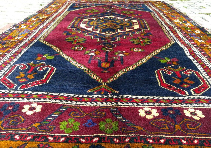 Antique 1900-1939s Wool Pile Tribal Area Rug 4' × 8' gallery