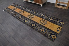 Vintage Turkish Runner Rug 3x10ft ORANGE Handmade Anatolian Oushak Hallway Wool