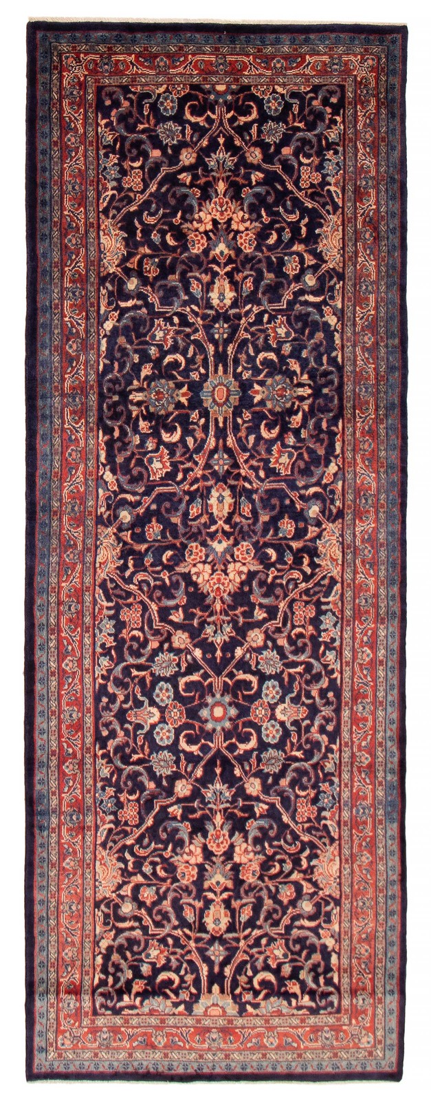 3'7" x 10'4" Vintage Hand-knotted Runner Rug Traditional Oriental Carpet gallery