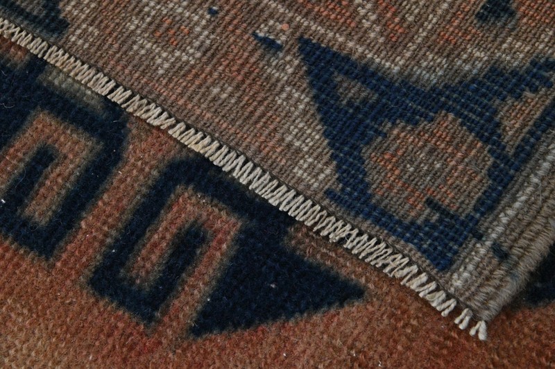 Oushak Turkish Vintage Rug 3x7 Kilim Rug Anatolian Handmade Boho Decor BROWN gallery