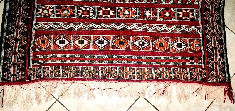 VNTG Moroccan Zemmour Hanbal Berber Kilim Flatweave Tribal Textile Rug 8'5"x4'5" gallery