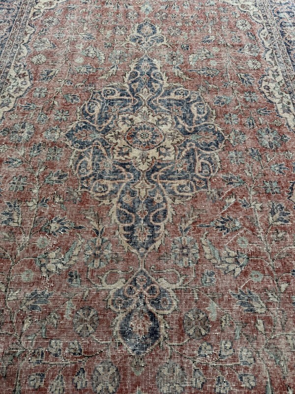 Vintage Hand Knotted Wool Turkish Carpet, 6x11 Oriental Area Rug gallery