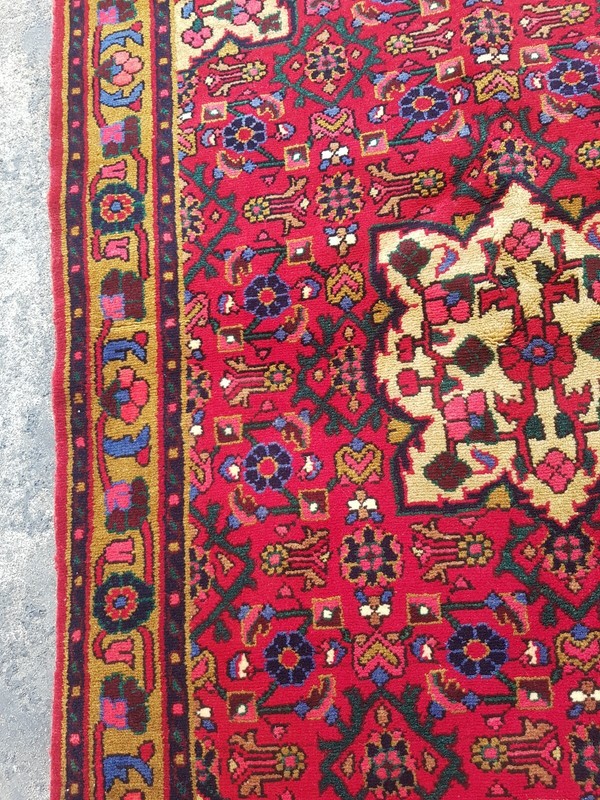 Vintage Hand Made Traditional Rug Oriental Wool Multicolor Carpet 1160x116 cm gallery
