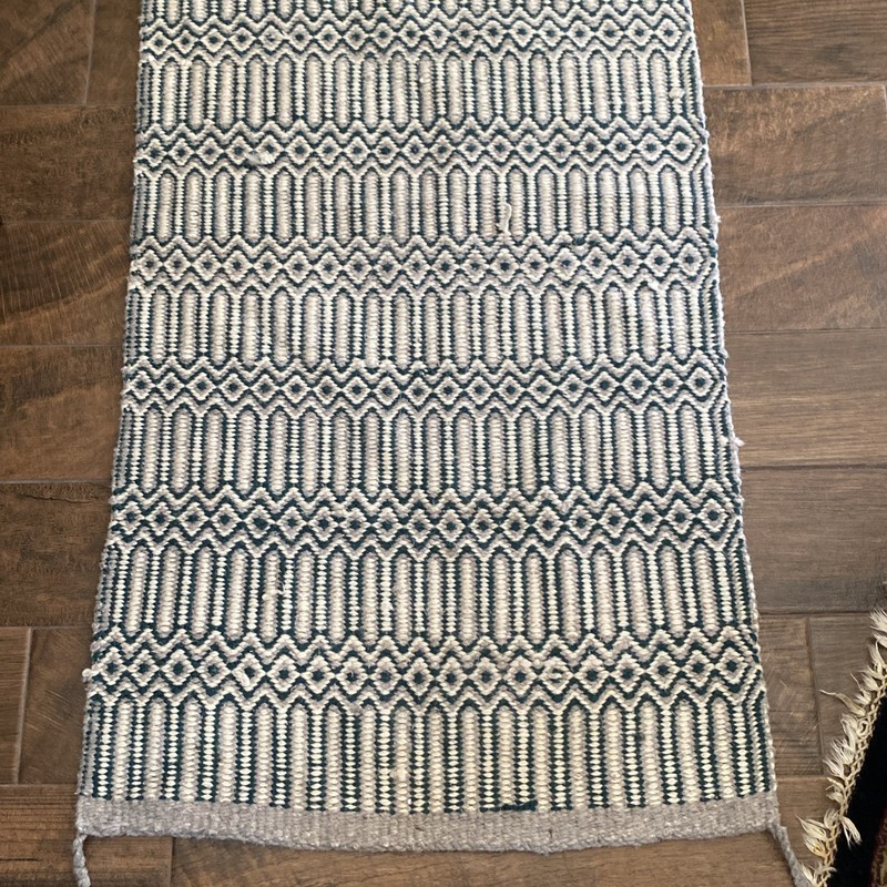 Vintage Soft Wool Handmade Braided Rectangle Rug 64”x30” gallery
