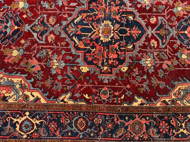 An Antique 4'-9" x 6'-11" Genuine Heriz Circa 1920 gallery
