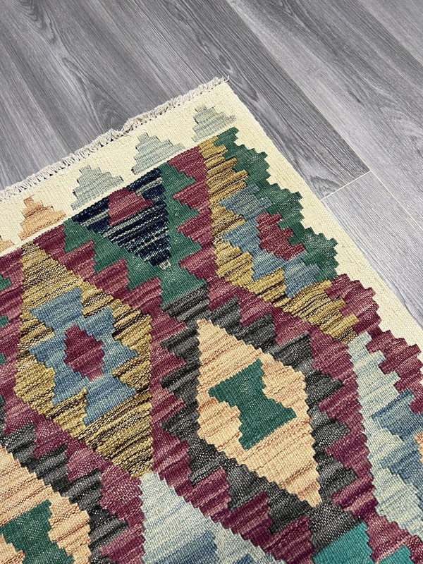 Handmade Kilim Runner wool natural colours Afghan Traditional 288cmx83cm gallery