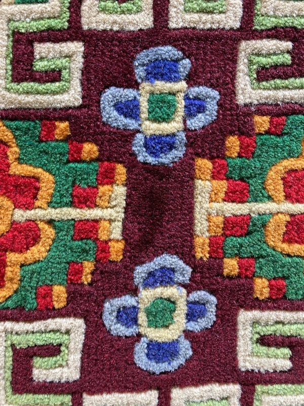Vintage Chinese Tibetan Handmade Floral Multicolor Wool Rug 2 Carpet gallery