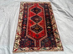 3’9×5’9 Ft Vintage Afghan Baluchi Wool Handmade Geometric Area Rug