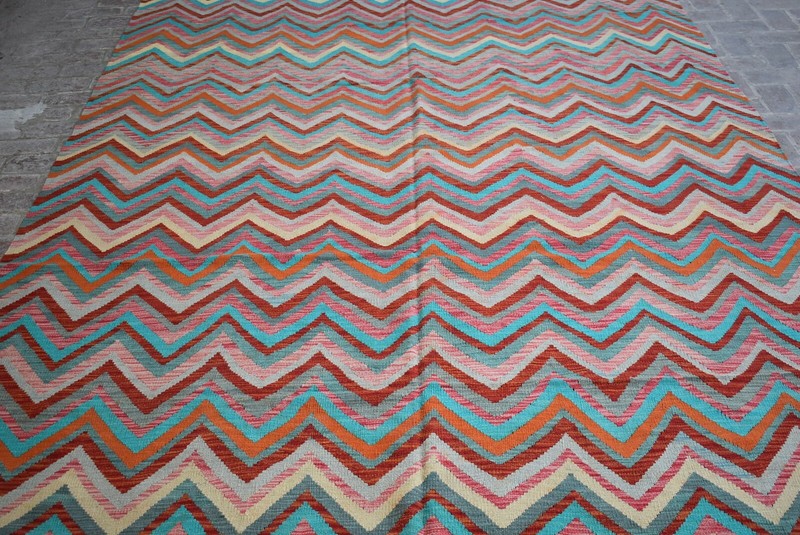 8'7 x 11'9 Handmade vintage afghan tribal khotrang wool kilim rug, 9x12 area rug gallery