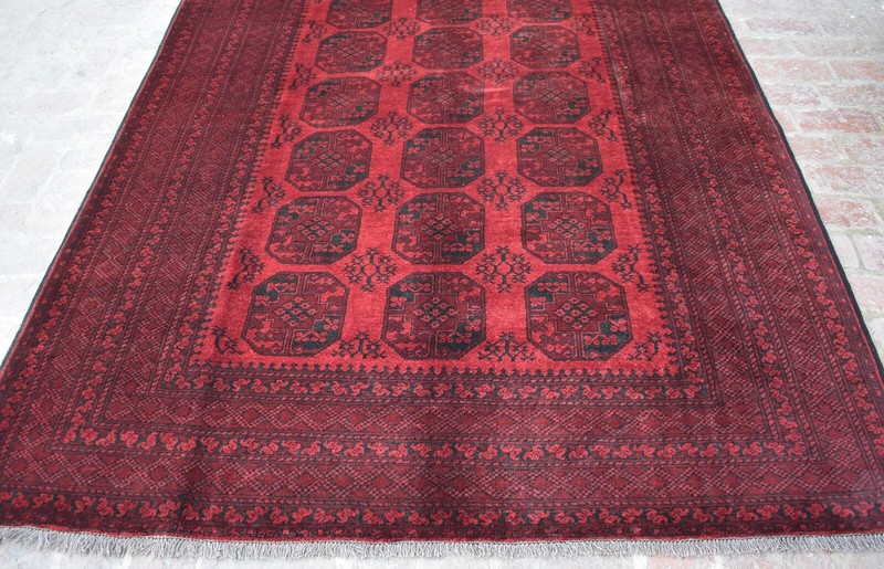 Afghan Antique Ersari Rug 7x10 ft Hand Knotted Wool Vintage Oriental Turkmen Rug gallery