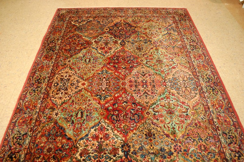 MINT AUTHENTIC KARASTAN KIRMAN MULTI_COLOR PANEL PATTERN #717 RUG CARPET 5.9x9 gallery