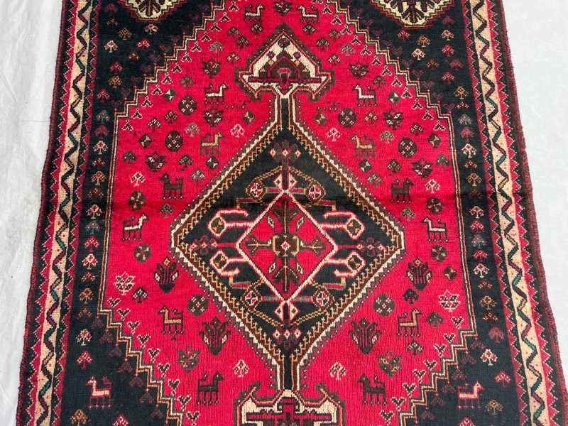 3'5x4'9 ft Afghan Hand Knotted Tribal Rare Rug – Medallion Pattern, Vintage Rug gallery