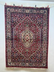 Vintage Fabulous Hand Knotted Oriental Design Wool Rug 150×110 Cm