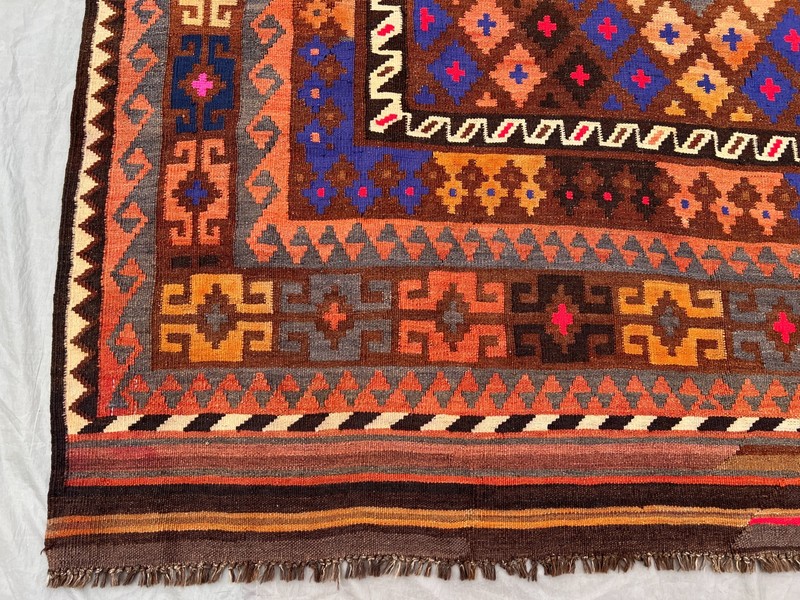 5'9x8'2 Ft Vintage Afghan Kilim Rug, Handwoven Flat Weave Wool Living Room Rug gallery