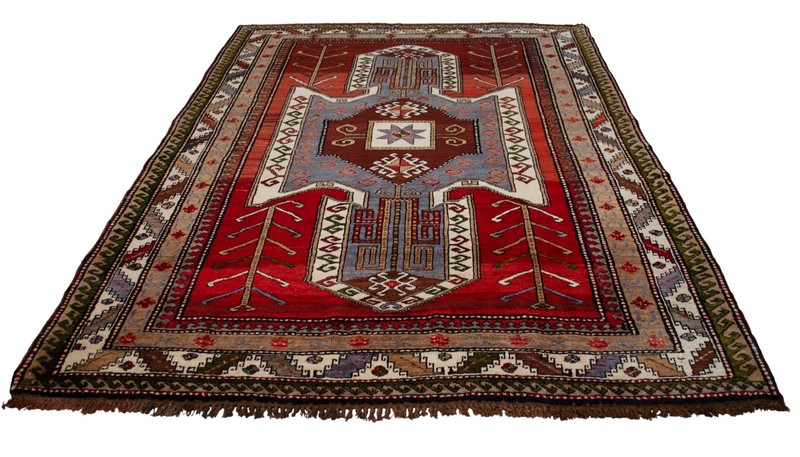 PRISTINE Unused 6'2"x8'4" Turkish Area Rug | 1960s Hand-Knotted Wool Caucasian gallery