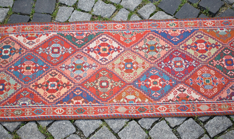 Soumak Rug 20'' x 77'' Rahrah Soumak Runner Rug Organic Wool Kitchen Wool Rug gallery