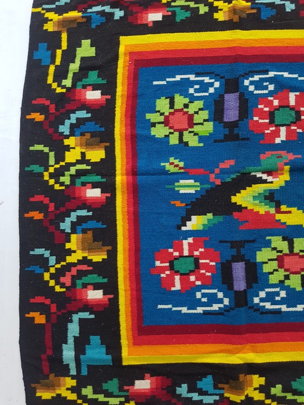 Vintage Handmade Traditional Bolivia Peruvian Brazil Floor Rug Carpet 201x125 cm gallery