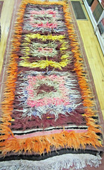 Tulu Flokati Shaggy Rug Turkey Greece 3 x 9.7 Wool Vintage Rainbow Colors Kilim