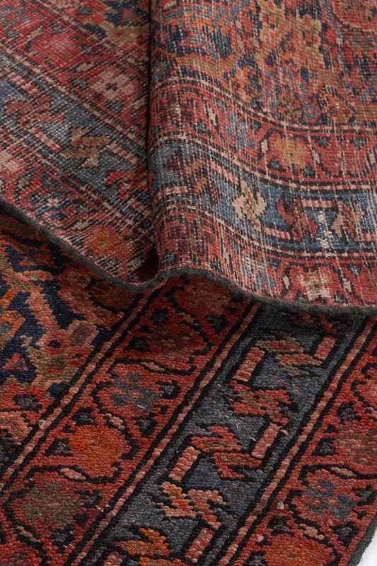 Antique Red Hand Knotted Oriental Runner 3'5 X 15'5 E24884 gallery
