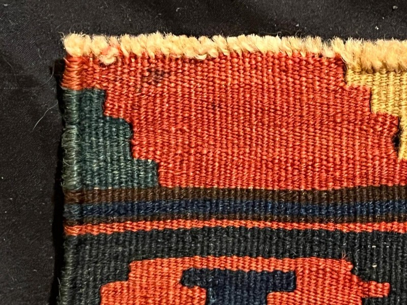 Old Vintage Flatweave Hand Woven Wool Small Kilim Caucasian Rug Karabagh Shirvan gallery