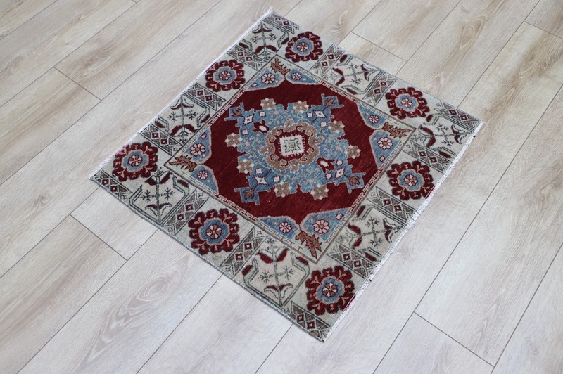 2.4x2.3 ft Luxury Oriental Home Decor Turkish Oushak Vintage Small Handmade Rug gallery