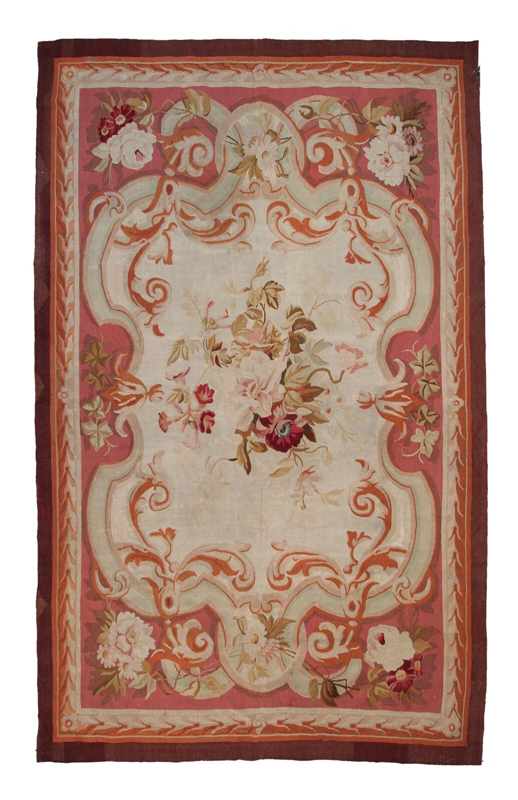 6x9 Fine Napoleon III Antique French Aubusson Tapestry Wool & Silk c.1880 gallery